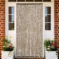 VidaXL Vliegengordijn 100x230 cm chenille beige en bruin - thumbnail