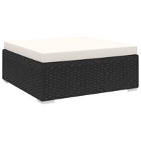 Voetensteun 1 st met kussen poly rattan zwart - thumbnail