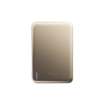 BMX SolidSafe Air titanium Qi2 magnetic powerbank (5.000 mAh/20W) - Gold BMX SolidSafe Air titanium Qi2 magnetic powerbank (5.000 mAh/20W) - Gold