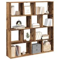 Boekenkast 132x29x141,5 cm bewerkt hout oud houtkleurig - thumbnail