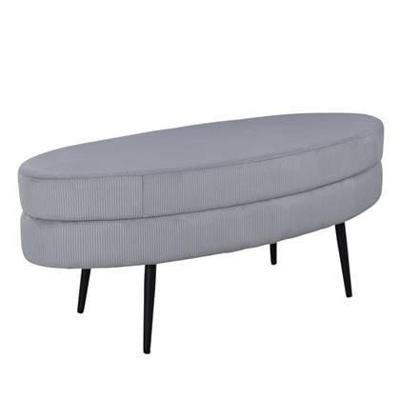 Nohr Hocker 'Larenzo' Rib, kleur Grijs