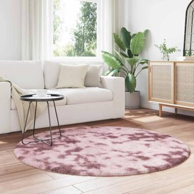 Hoogpolig vloerkleed NAVARRA 160x160 cm polyester stoffig roze