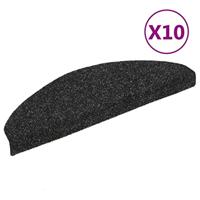 VidaXL Trapmatten zelfklevend 10 st 65x21x4 cm naaldvilt zwart - thumbnail