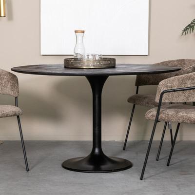 LABEL51 Ronde Eettafel 'Otto' Zwart Mangohout, 130cm