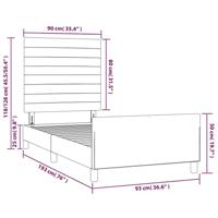 Bedframe zonder matras 90x190 cm stof donkergrijs - thumbnail