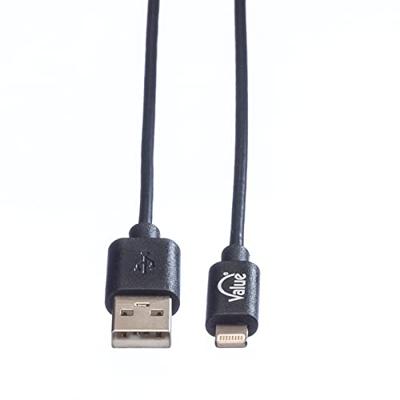 VALUE USB 2.0-synchronisatie- en oplaadkabel met 8pin-connector, 1 m VALUE USB 2.0-synchronisatie- en oplaadkabel met 8pin-connector, 1 m