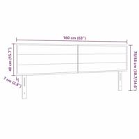 LED Hoofdbord met LED-striplichten Donkerbruin 160 cm Polyester - thumbnail