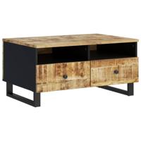 Salontafel 80x54x40 cm massief mangohout en bewerkt hout - thumbnail
