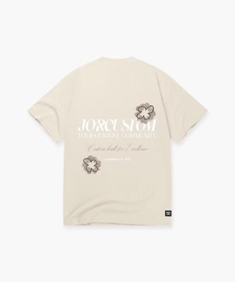 Jorcustom Flowers T-Shirt Heren Gebroken Wit - Maat L - Kleur: Gebroken Wit | Soccerfanshop