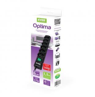 Ever OPTIMA 1.5m Zwart 6 AC-uitgang(en) 250 V 1,5 m