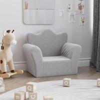 Kinderbank zacht pluche lichtgrijs - thumbnail