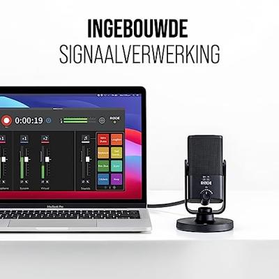RODE Microphones NT-USB Mini USB-microfoon Statief Zendmethode:USB Voet USB-C, Hoofdtelefoon (3.5 mm jackplug) USB Zwart - thumbnail