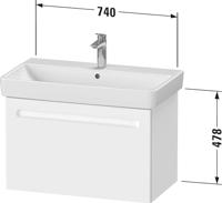 Wastafelkast Duravit No.1 Met 1 Lade 74x42.6x47.8 cm Met Geïntegreerde Greep Mat Grafiet Duravit - thumbnail
