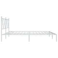 Bedframe met hoofdbord metaal wit 183x213 cm - thumbnail