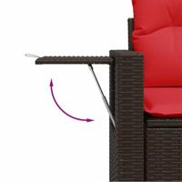 6-delige Loungeset met kussens poly rattan acacia grijs - thumbnail
