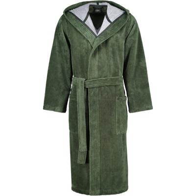 Cawo herenbadjas met capuchon - katoenen badjas - groen-46/48