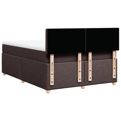 Boxspring met matras stof donkerbruin 140x200 cm