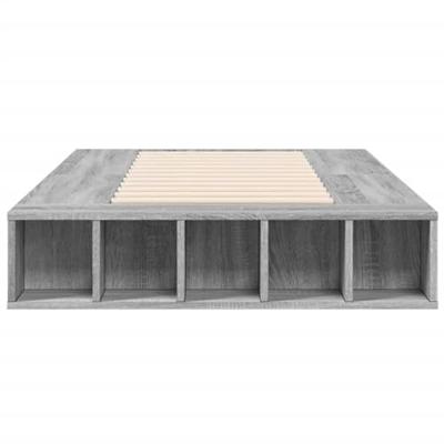 Bedframe bewerkt hout grijs sonoma eikenkleurig 90x200 cm