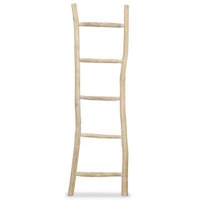 VidaXL Handdoekenladder met 5 sporten 45x150 cm teakhout