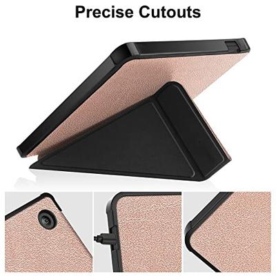 Lunso - Origami sleepcover hoes - Kobo Libra 2 (7 inch) - Rose Goud Lunso - Origami sleepcover hoes - Kobo Libra 2 (7 inch) - Rose Goud