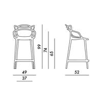 Kartell Masters barkruk H65 Grijs - thumbnail