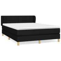Boxspring met matras stof zwart 140x190 cm - thumbnail