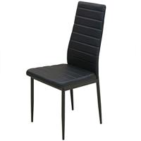 Eetkamerset tafel en stoel zwart 5-delig - thumbnail