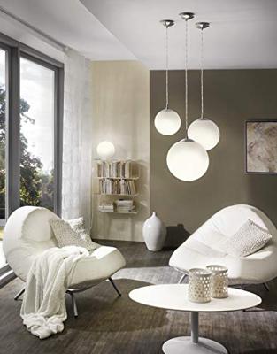 Eglo HanglampRondo glas 30cm metaalgrijs met wit - 85263
