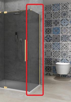 Vaste Wand Van Rijn Products ST08 120x200 cm 8 mm Rookglas met Muurprofiel Mat Messing tbv Hoekcabine Vaste Wand Van Rijn Products ST08 120x200 cm 8 mm Rookglas met Muurprofiel Mat Messing tbv Hoekcabine