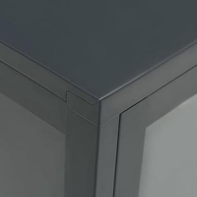 VidaXL Dressoir 105x35x70 cm staal en glas antracietkleurig