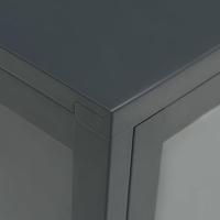 Dressoir 105x35x70 cm staal en glas antracietkleurig - thumbnail