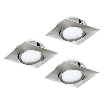 Eglo Led plafondspotPineda Square (3x) 3x6w - 3000K - 8,4cm nikkel - 95846