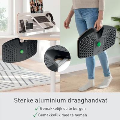 Leitz 65870089 Anti-vermoeidheidsmat (b x h x d) 540 x 65 x 310 mm Met genopt oppervlak, Met rubberlaag, Met wipfunctie, Ergonomisch Donkergrijs