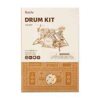 Robotime 3D Houten Puzzel Muziekinstrument Drumstel - thumbnail