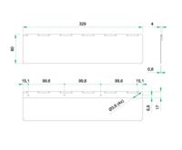 Tochtklep rechthoek rvs mat - thumbnail