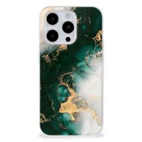 TPU Siliconen Hoesje voor iPhone 15 Pro Marmer Groen - thumbnail