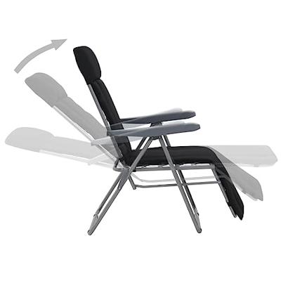 Tuinstoelen met kussen inklapbaar 2 st zwart