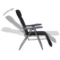 Tuinstoelen met kussen inklapbaar 2 st zwart - thumbnail