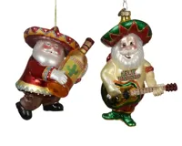 Decoris kerstornament glas kerstman 11.5cm - thumbnail