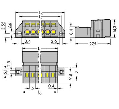 WAGO 231-602/019-000 Male header (standaard) 300 Totaal aantal polen: 2 Rastermaat: 5 mm Inhoud: 100 stuk(s)
