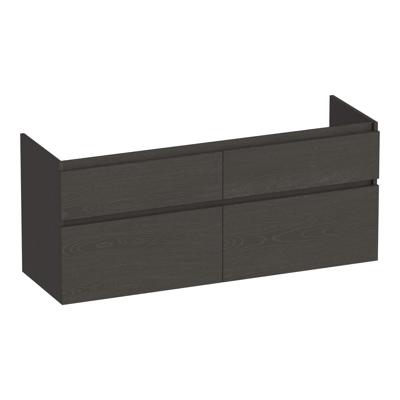 Brauer Delight - Onderkast - 120 cm - met 4 Softclose Lades Greeploos en 2 Sifon Uitsparingen - Timber Anthracite