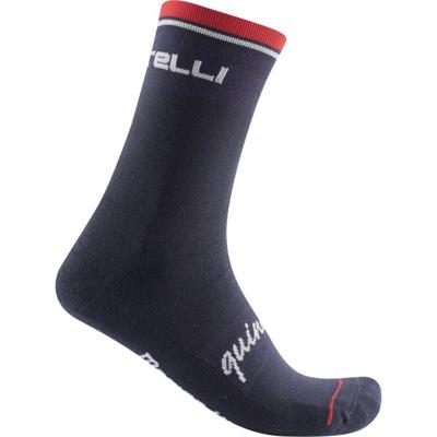 Castelli Quindici Soft Merino fietsokken blauw heren S-M Castelli Quindici Soft Merino fietsokken blauw heren S-M
