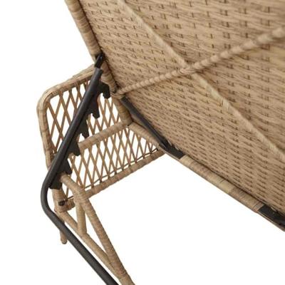 Ligbed met kussen 2 pcs Beige 35 x 35 x 32cm poly rattan