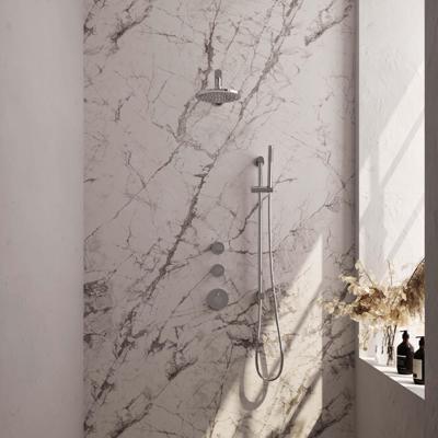 Chrome Edition thermostatische inbouw regendouche SET 13 met 20 cm douchekop en staaf handdouche