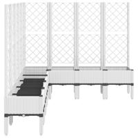 Plantenbak met latwerk 200x160x142 cm polypropeen wit - thumbnail