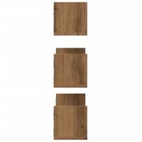 Wandschappen 3 st 58x18x18 cm bewerkt hout artisanaal eiken - thumbnail