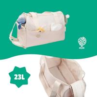 Badabulle Luiertas in Pocketstijl - Aankleedkussen, Geïsoleerde hoes, Etui, Inclusief kinderwagenbevestigingen, Crème - thumbnail