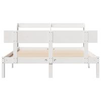 Bedframe zonder matras massief grenenhout wit 150x200 cm - thumbnail