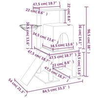 Kattenmeubel met sisal krabpalen 96,5 cm crmekleurig - thumbnail