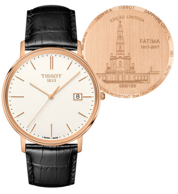 Horlogeband Tissot T600040624.Fatima Leder Zwart 20mm